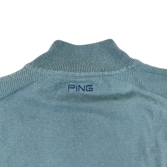 Ping Men's Lgt Blue Merino Wool Blend Sensorwarm 1/4 Zip Sweater Jumper Golf, M - Picture 10 of 16
